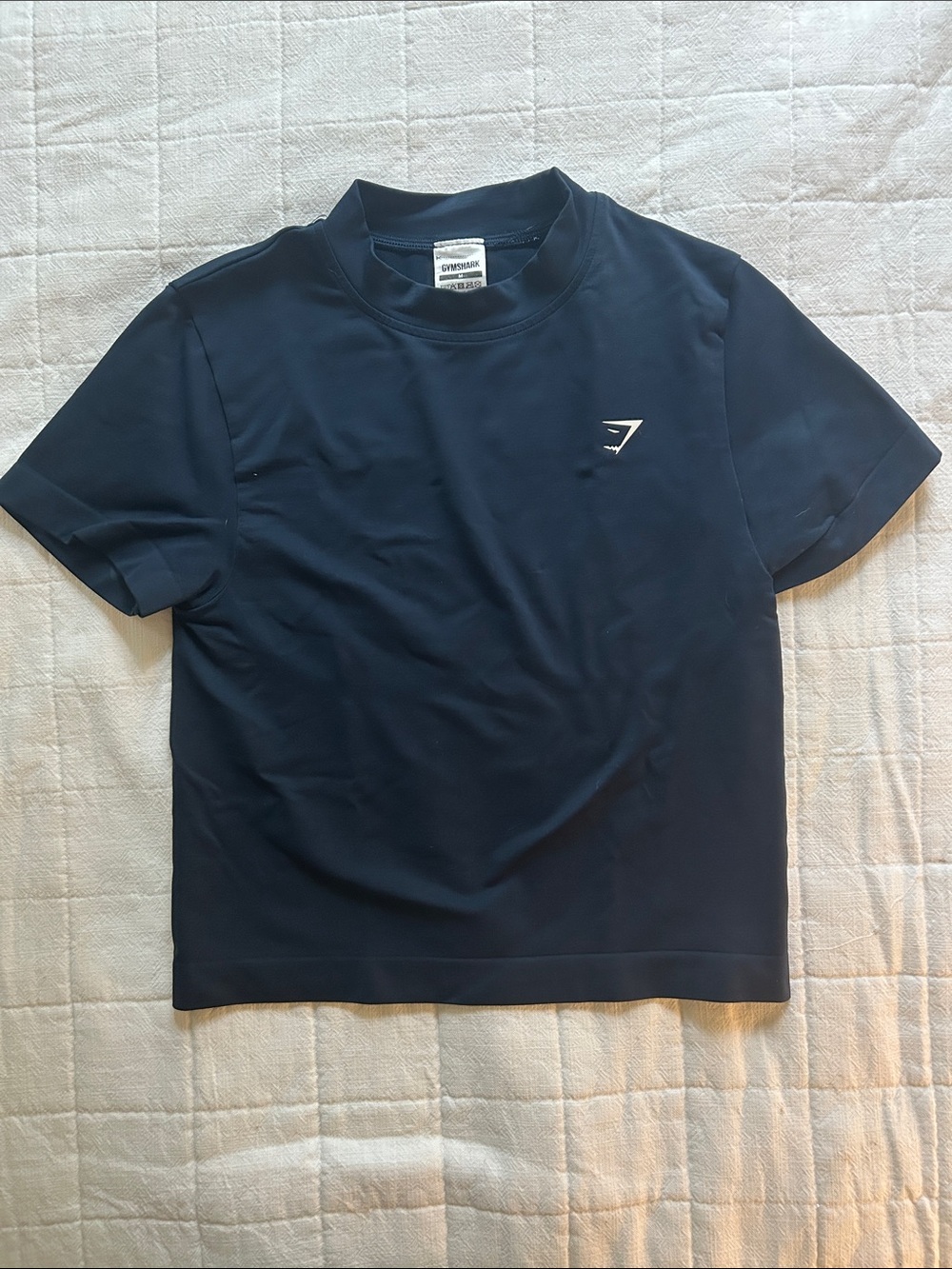 Gymshark Navy Short Sleeve Performance Tee with White Logo